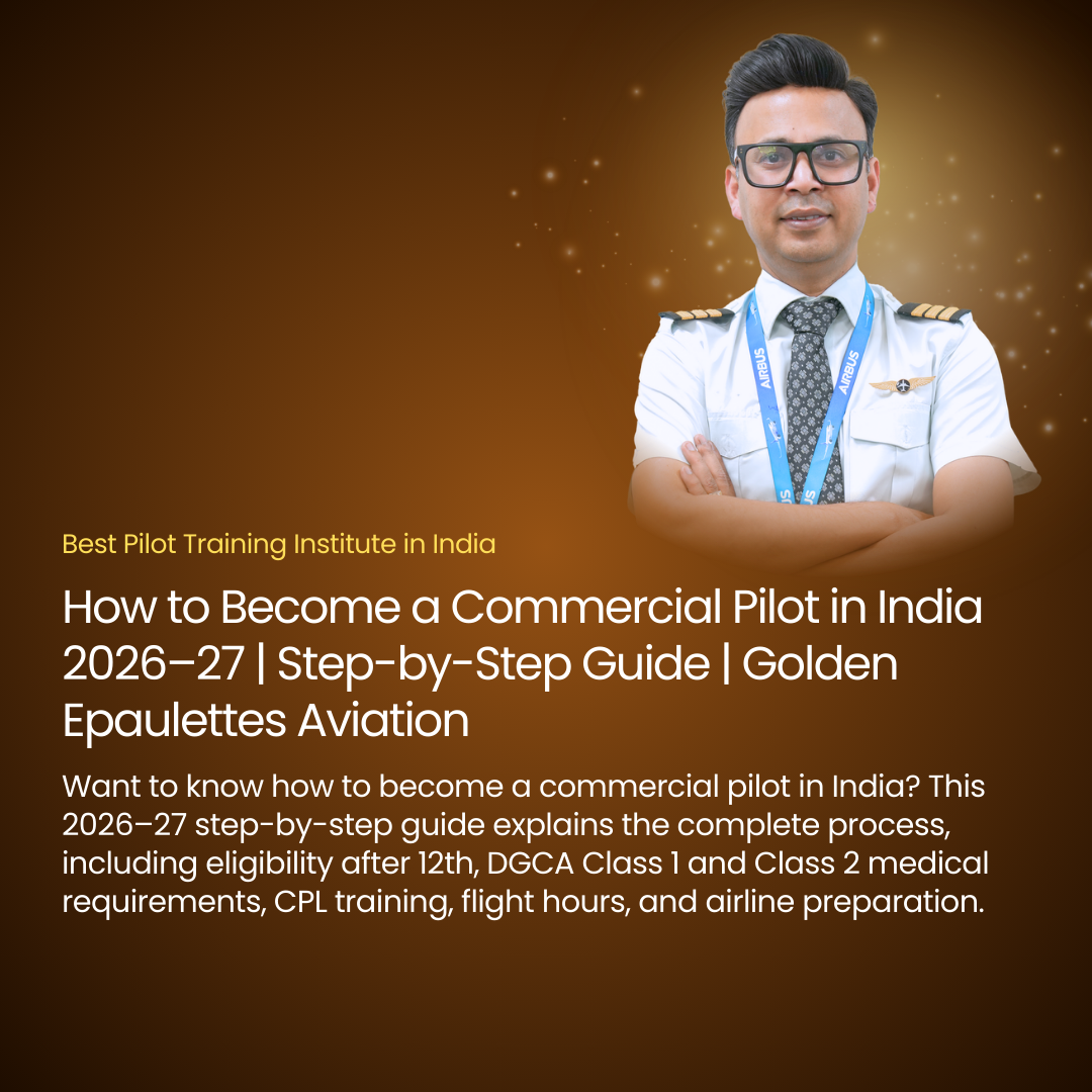 How to Become a Commercial Pilot in India 2026–27 | Step-by-Step Guide | Golden Epaulettes Aviation